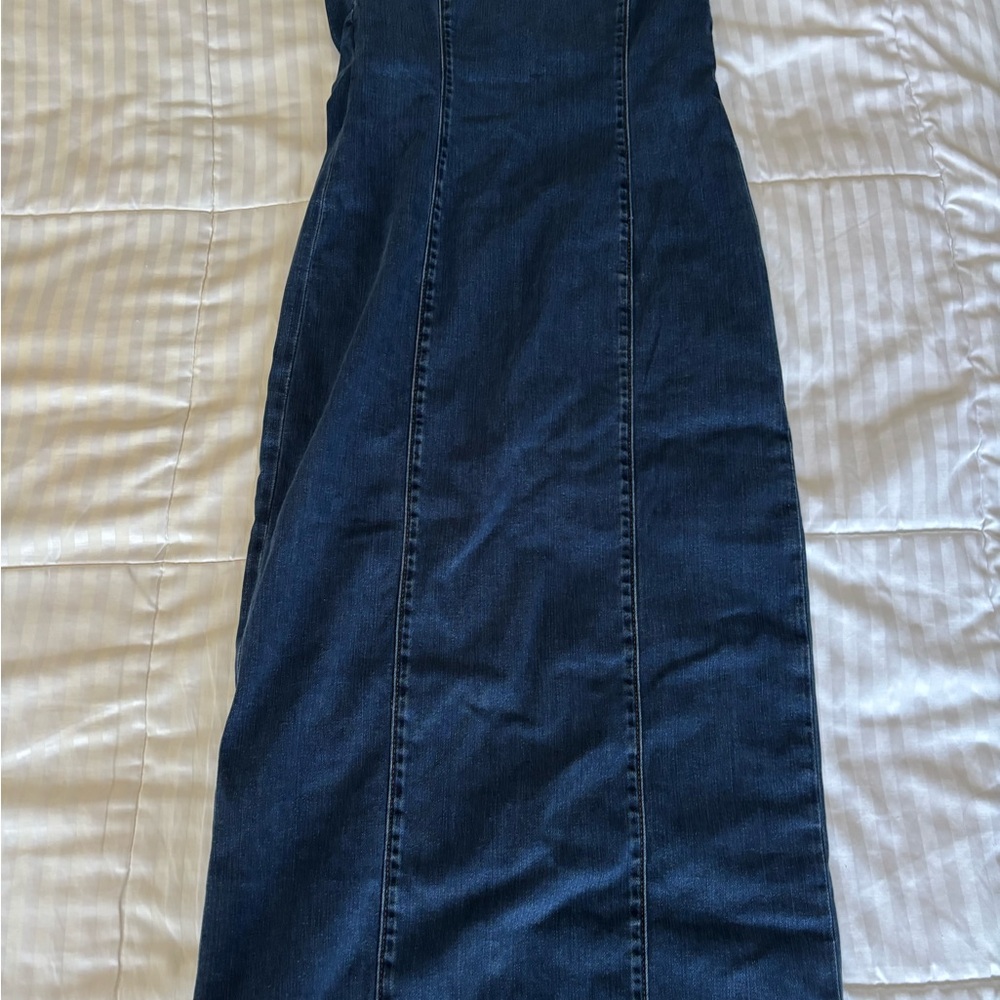 Reformation Kendi Sleeveless Denim Midi Dress NWT brand new - Picture 6 of 15